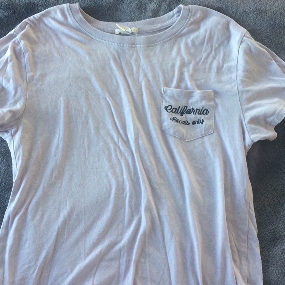 Embroidered lavender tee
